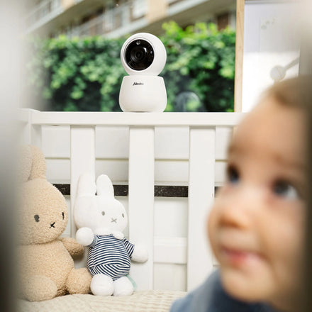 Extra camera van Alecto met muurbeugel en adapter voor de beeldbabyfoon, bij De Gele Flamingo.