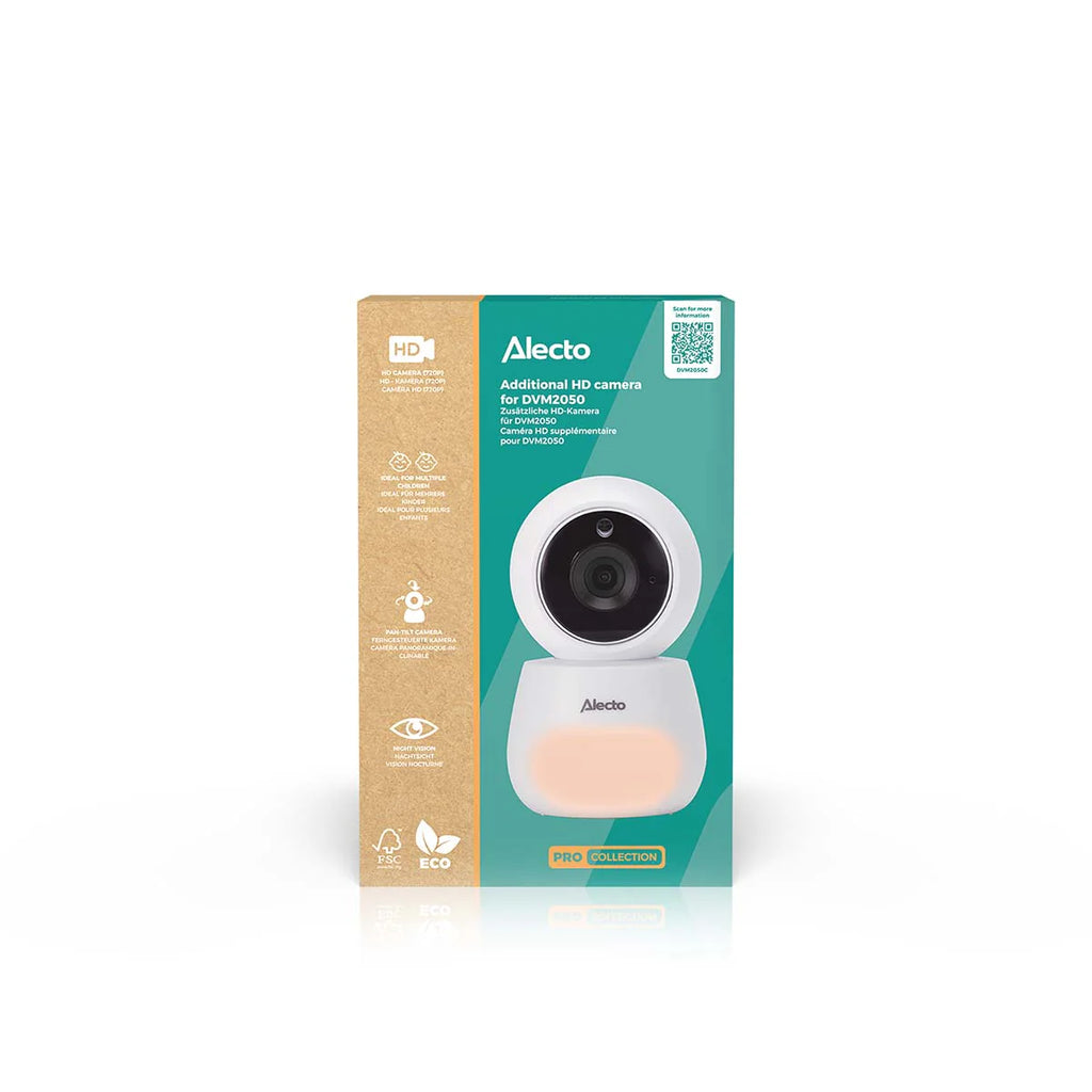 Alecto extra babyfooncamera, uitbreidbaar tot vier camera's, verkrijgbaar bij De Gele Flamingo.