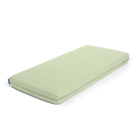 Aerosleep hoeslaken olive rond een matras, op witte achtergrond