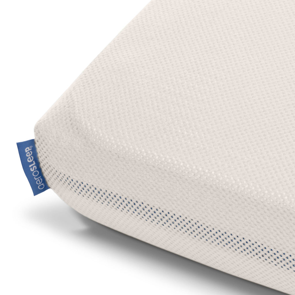 Aerosleep hoeslaken almond, close-up van de hoek met mesh-rand