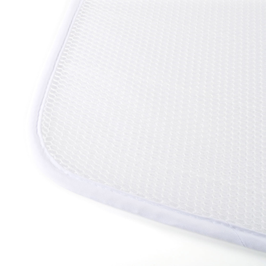 Aerosleep matrasbeschermer voor babybed, detail van de rand met 3D-mesh