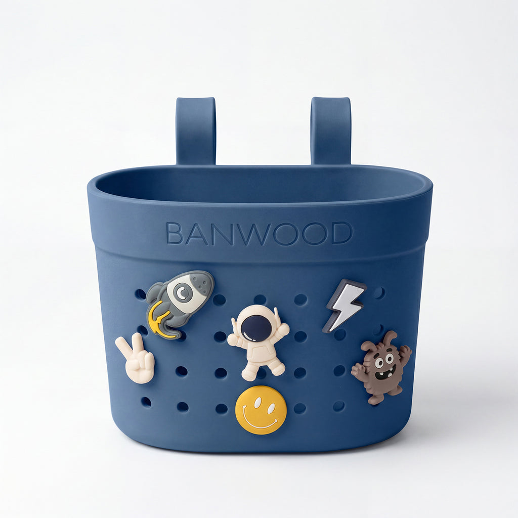 Banwood Fietsmandje Pin & Ride Deepsea, 17,8 x 10,6 x 13,8 cm, te koop bij De Gele Flamingo