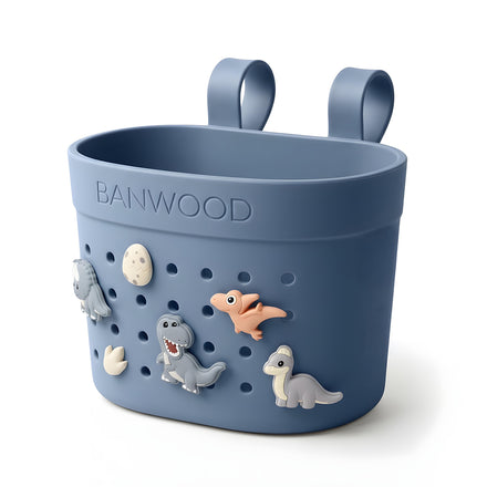 Fietsmandje Pin & Ride Deepsea van Banwood met ruimte voor een knuffel, De Gele Flamingo