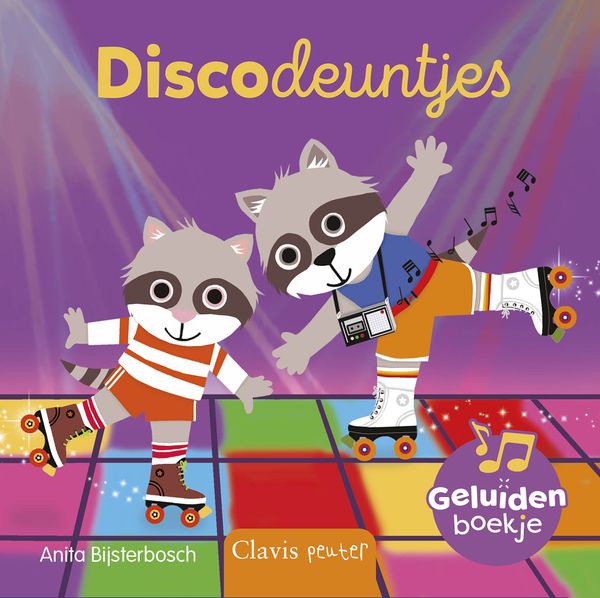 Clavis Geluidenboekje Discodeuntjes, kaft van het kartonnen geluidenboekje
