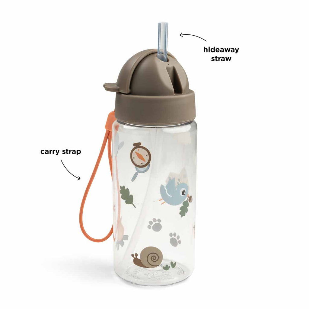 Deksel met draagkoord van de Done By Deer drinkfles Tiny Trails Sand