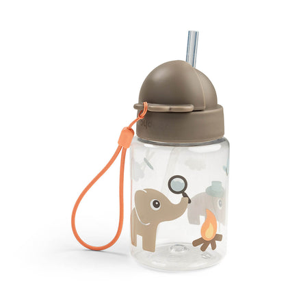 Deksel met inklapbaar rietje van de Done By Deer drinkfles Tiny Trails Sand