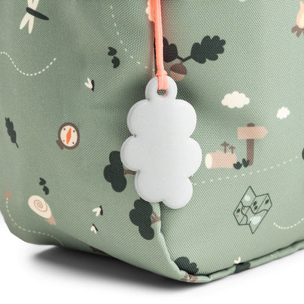 Open hoofdvak van de Done By Deer rugzak Tiny Trails Green