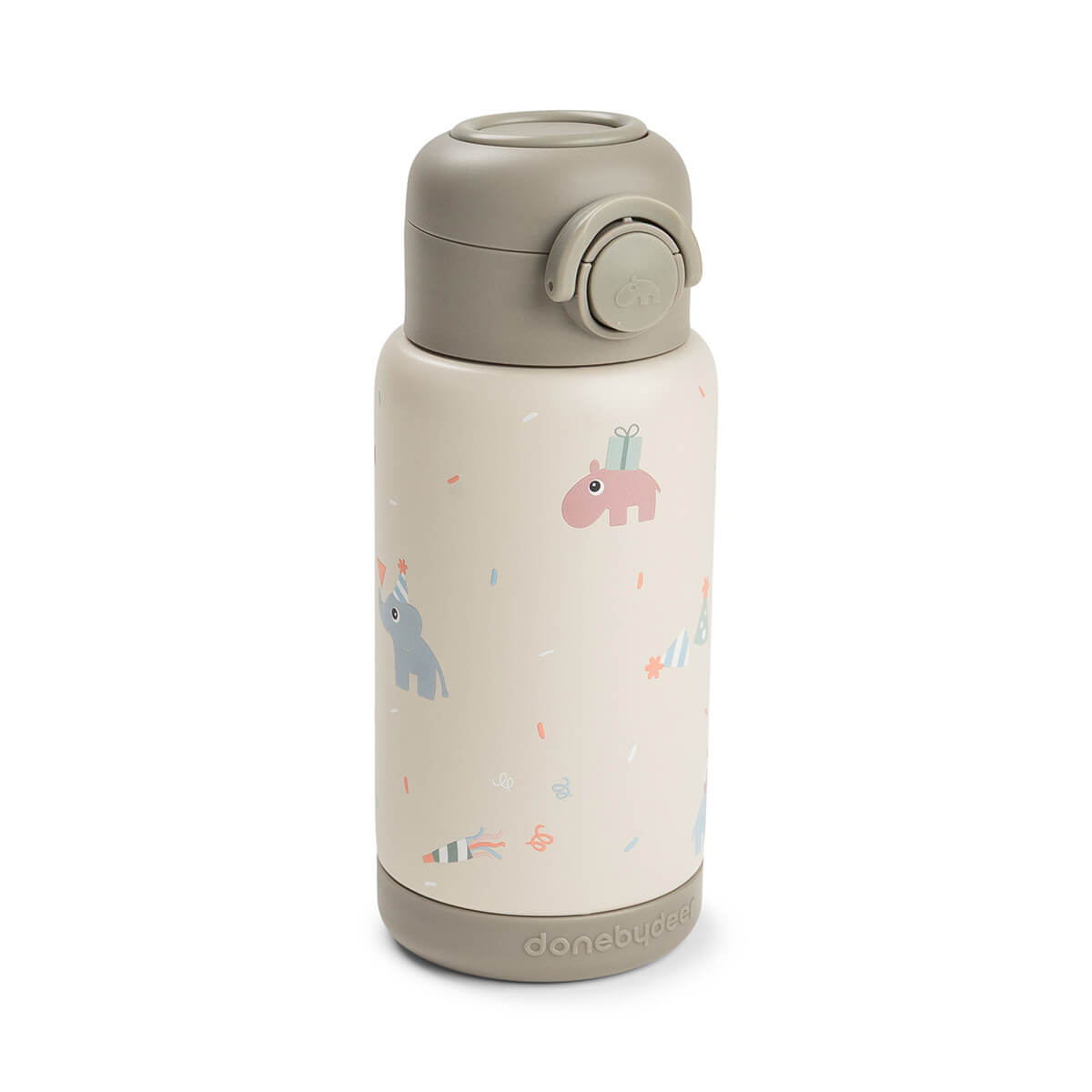 Done By Deer thermische drinkfles met rietje Celebration Sand
