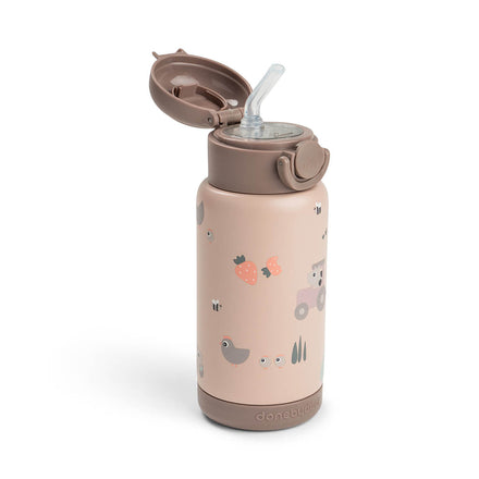 Done By Deer thermische drinkfles met rietje Tiny Farm Powder