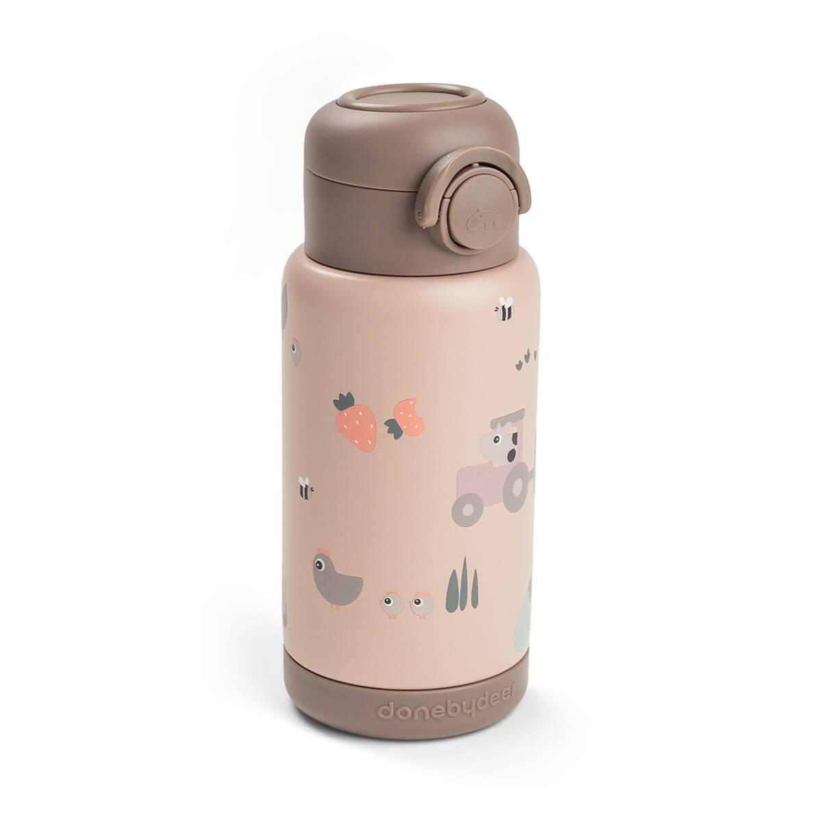 Done By Deer thermische drinkfles met rietje Tiny Farm Powder