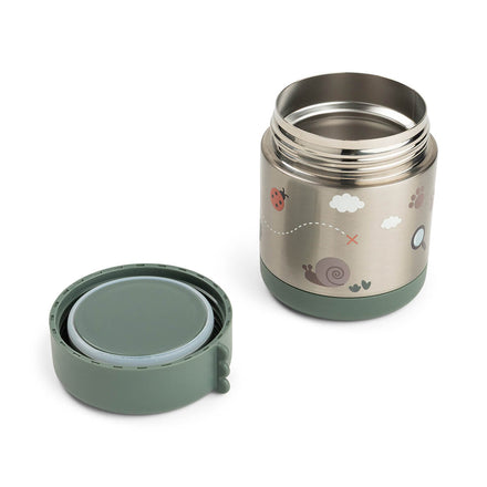Voedselpot Tiny Trails Green van Done By Deer met het deksel open