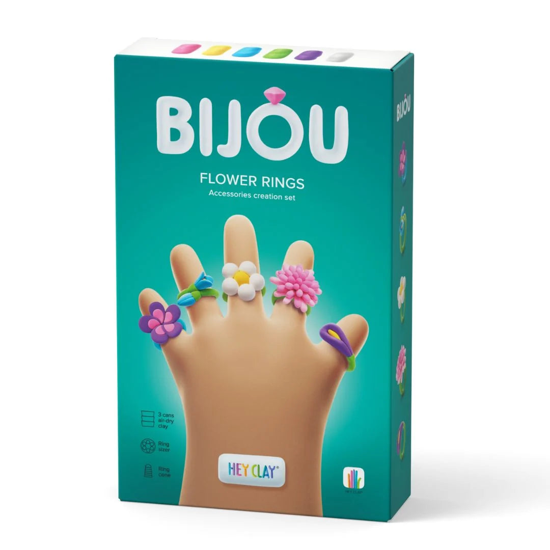 Hey Clay Bijoux Rings Boetseerklei | Bloemen (3 potjes)