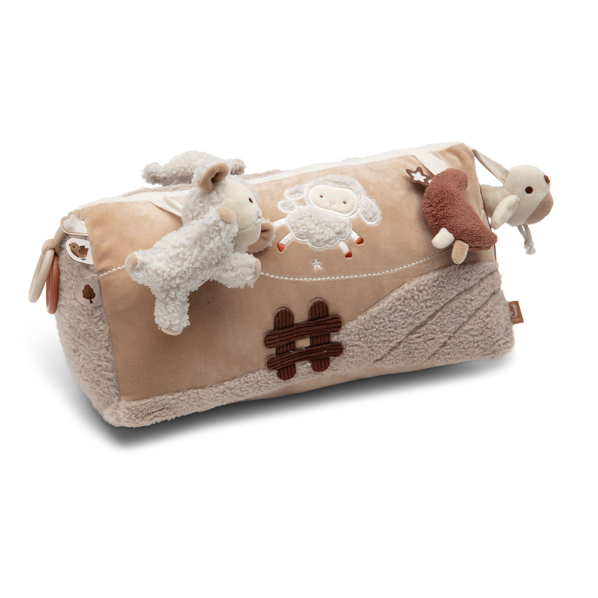 Jollein activiteitendriehoek Woolly, zacht babyspeelgoed met lammetjes
