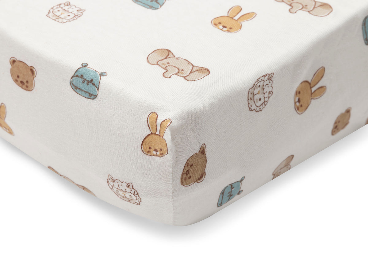 Jollein hoeslaken jersey met de Jollies dierenprint voor een wiegmatras