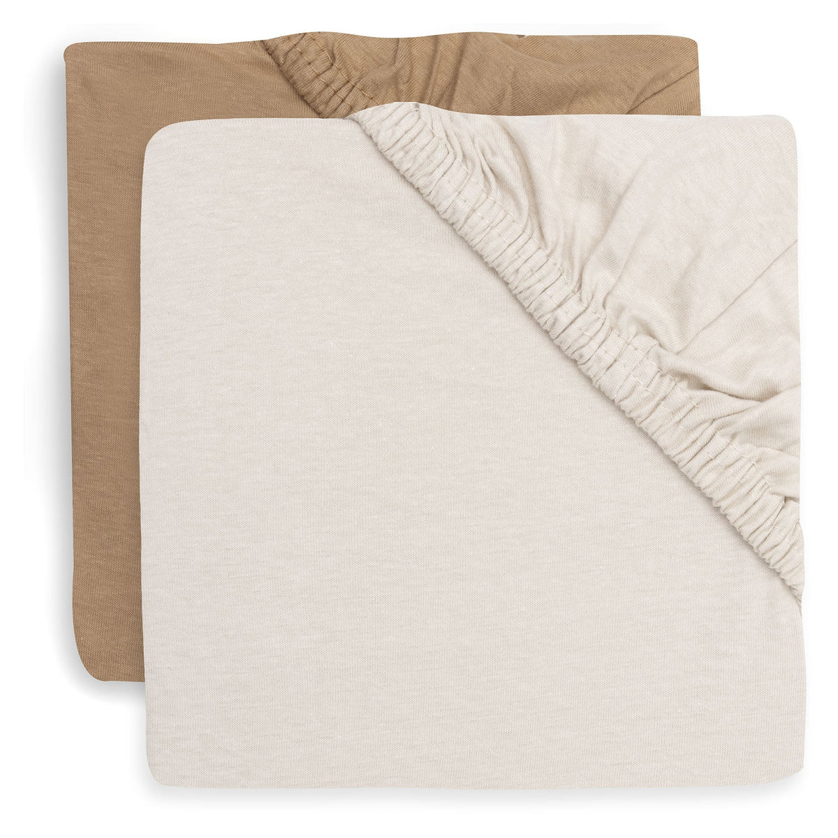 Jollein hoeslaken jersey Hazel en Oatmeal 2-pack