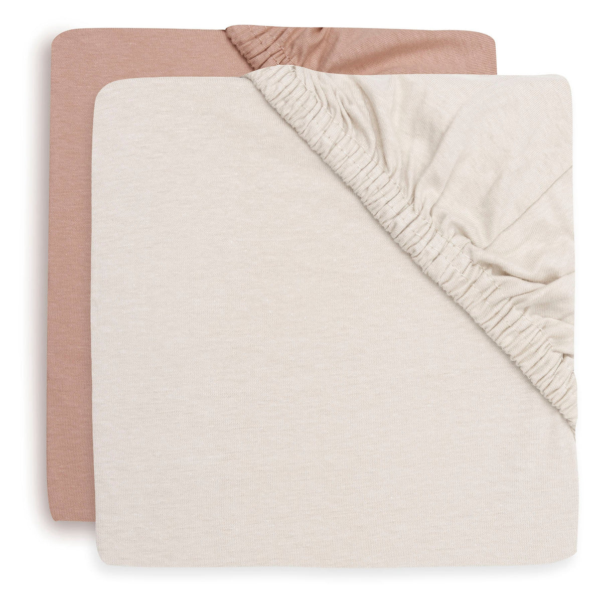 Jollein hoeslaken jersey Light Terra en Oatmeal 2-pack