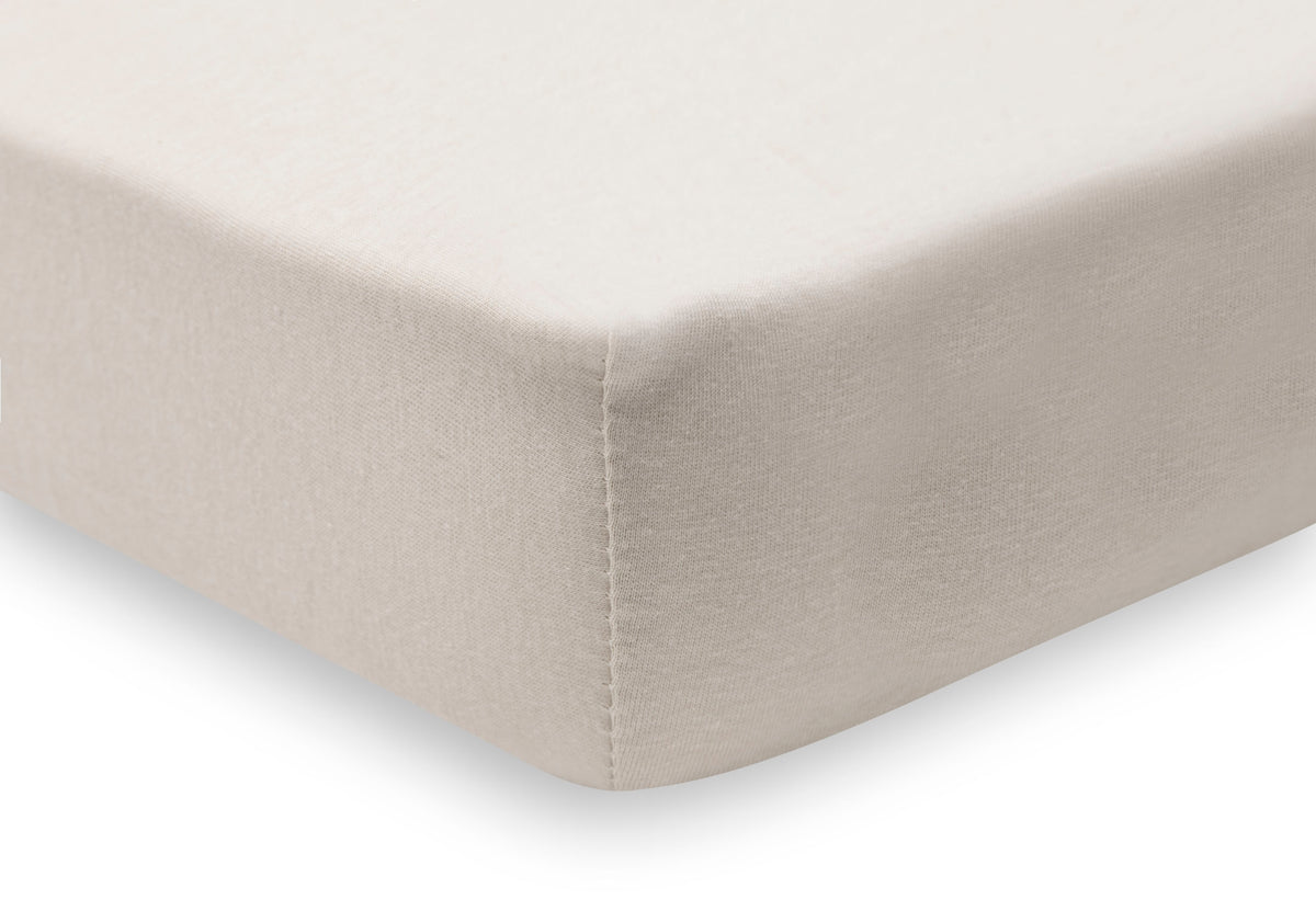 Jollein hoeslaken jersey Light Terra en Oatmeal 2-pack