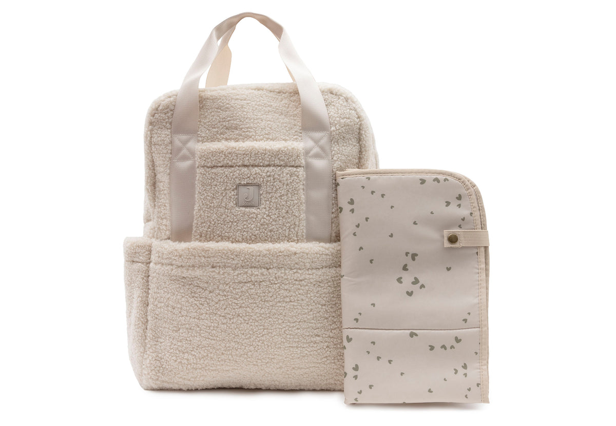 Jollein Luiertas rugzak Teddy Lou Sand zachte teddy rugtas
