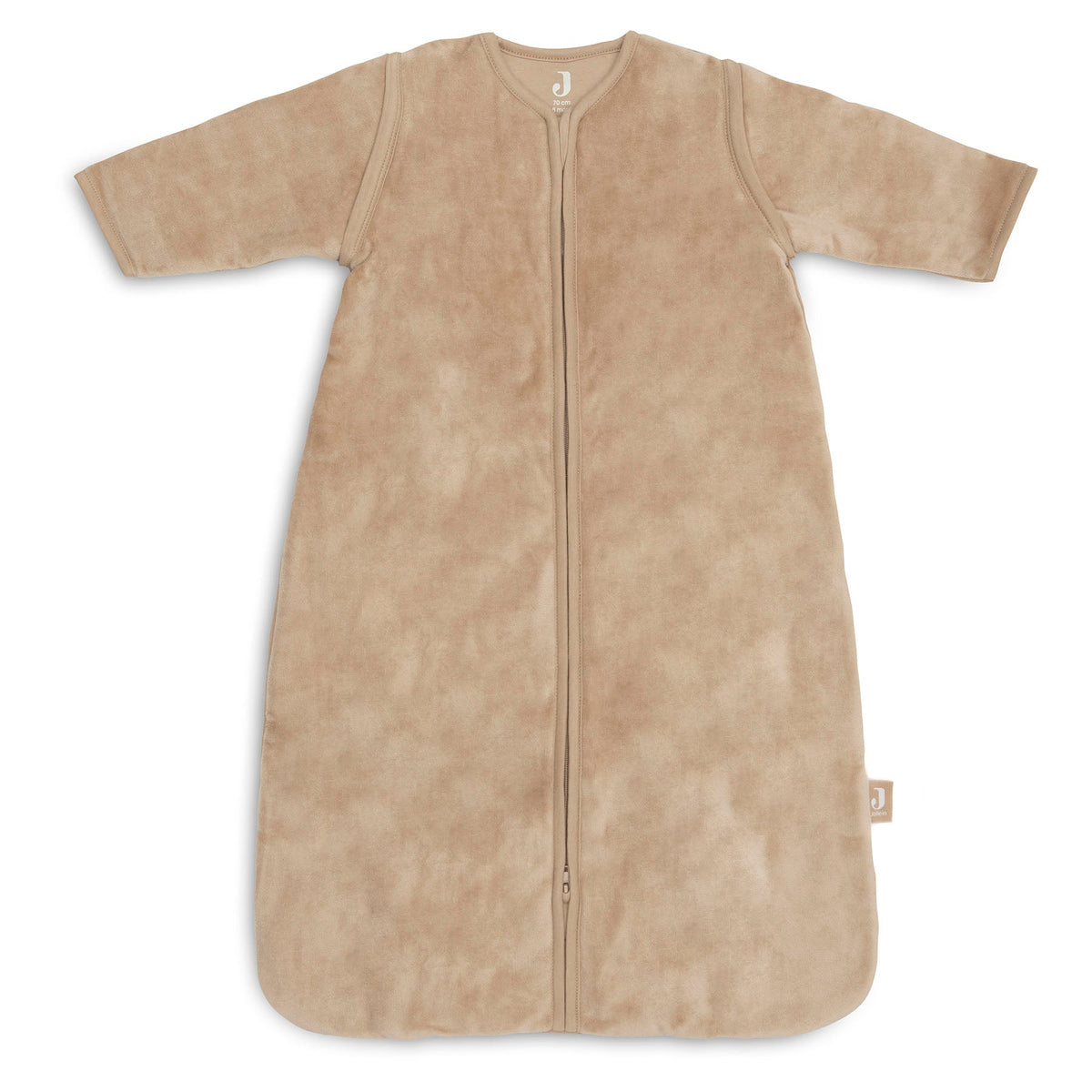 Jollein Slaapzak met afritsbare mouw 70 cm Velvet in de kleur Hazel, babyslaapzak met rits van De Gele Flamingo