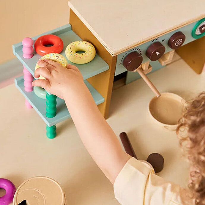 Kid's Concept houten Coffee Bar speelkoffiebar met koffiemachine
