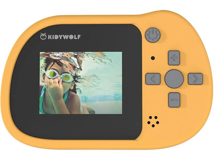 Kidywolf Kidycam oranje, achterkant met scherm en bedieningsknoppen