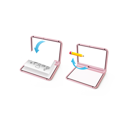 Kidywolf Kidydraw Roze Fashion, twee tablets tonen de tekenstappen