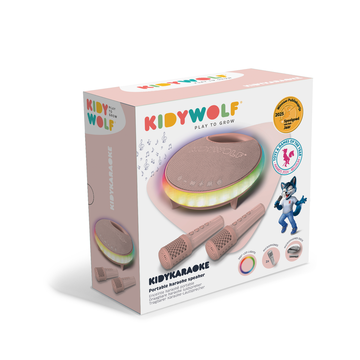 Kidywolf Kidykaraoke Alles In-1-Karaoke Pink, de karaokeset in het roze