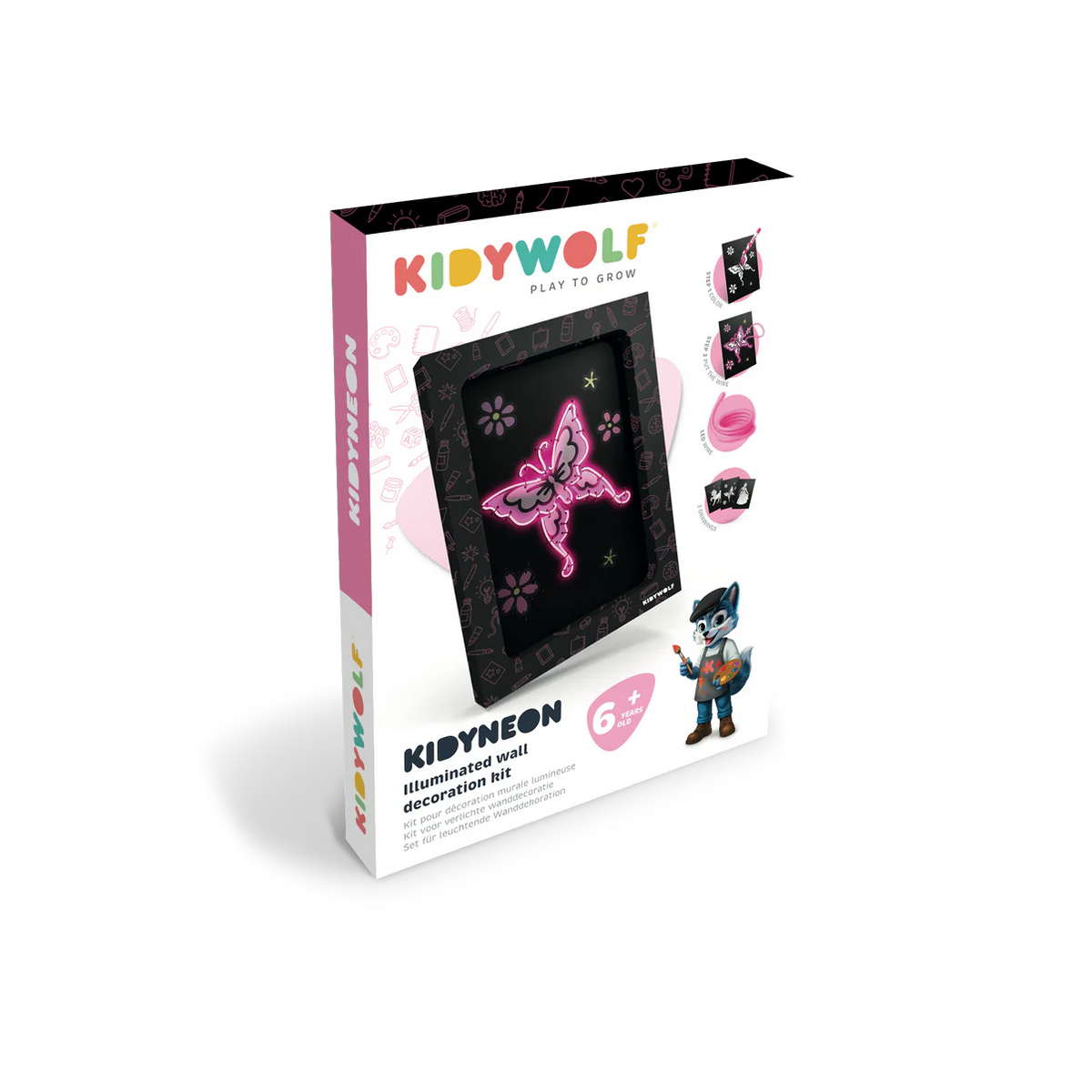 Kidywolf Kidyneon lichtgevend wandkunstpakket Once Upon A Time, verpakking