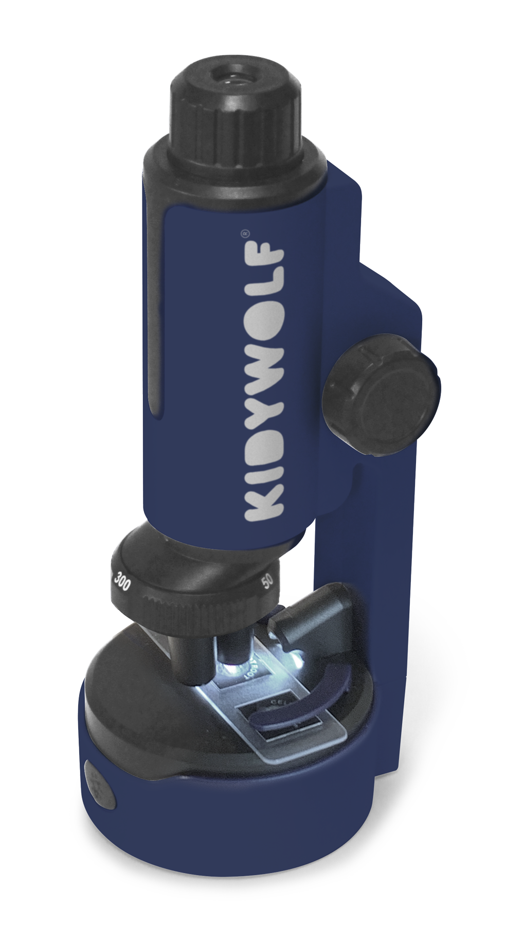 Kidywolf microscoop blauw, productfoto op witte achtergrond