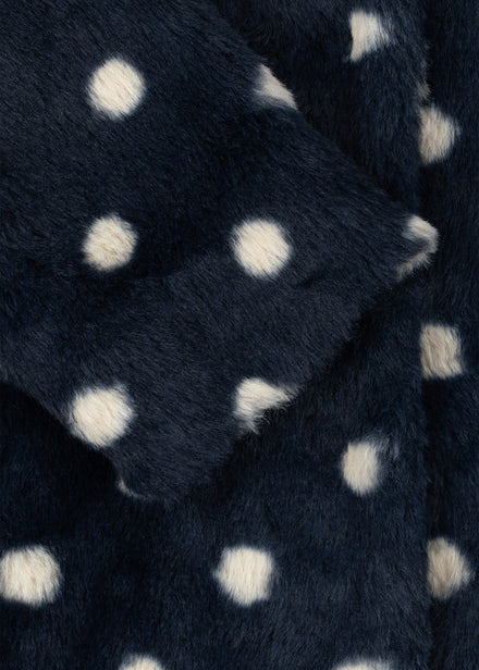 Konges Sløjd Jas Fuzzie Coat GRS Dot Nuit, vijfde productfoto op witte achtergrond