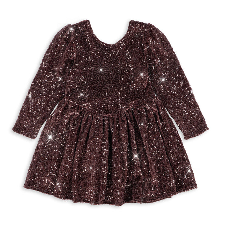 Konges Sløjd Jurk Viola Dress Decadent Chocolate, bruine jurk op witte achtergrond