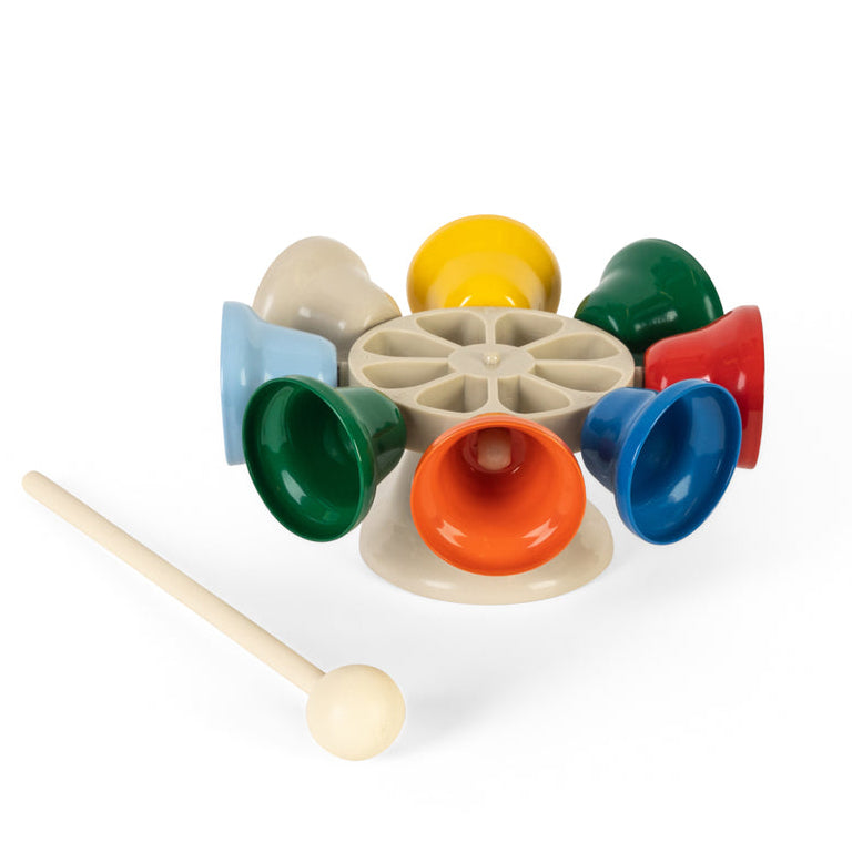 Konges Sløjd Muziekspeelgoed Bells All Around Multi, belletjesspeelgoed op witte achtergrond
