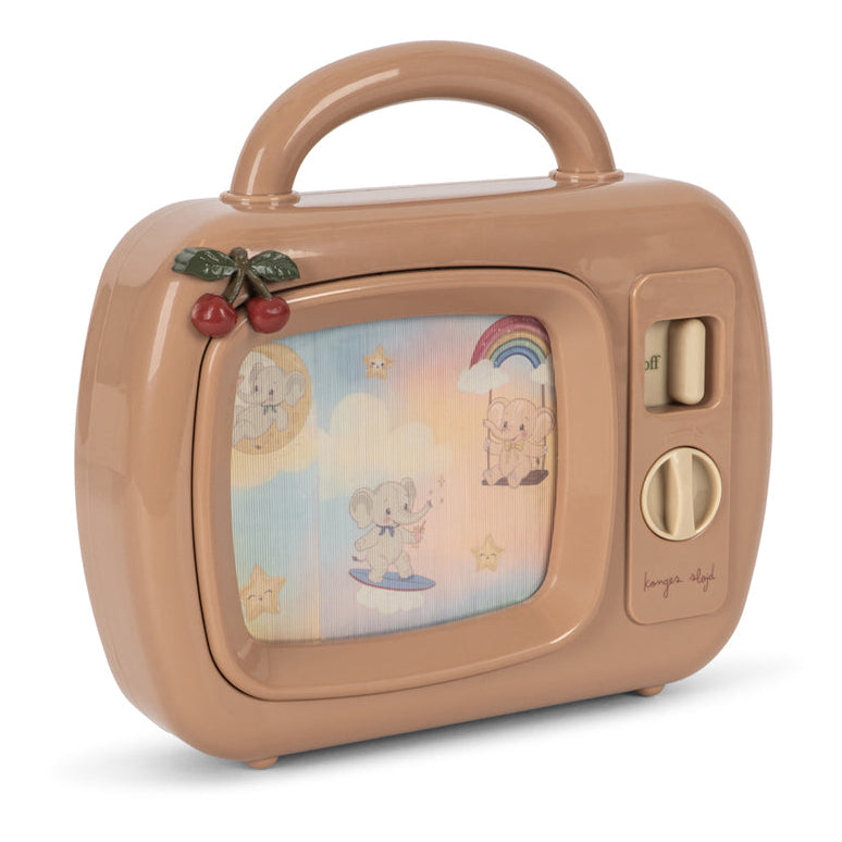Konges Sløjd Muziekspeelgoed My Melody TV Cherry, speelgoedtelevisie met kersenmotief op witte achtergrond