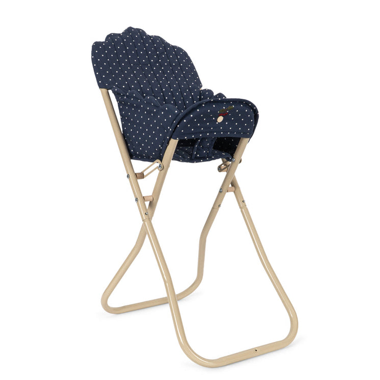 Konges Sløjd Poppenstoel Doll High Chair Ditzy Dot, poppenstoel op witte achtergrond