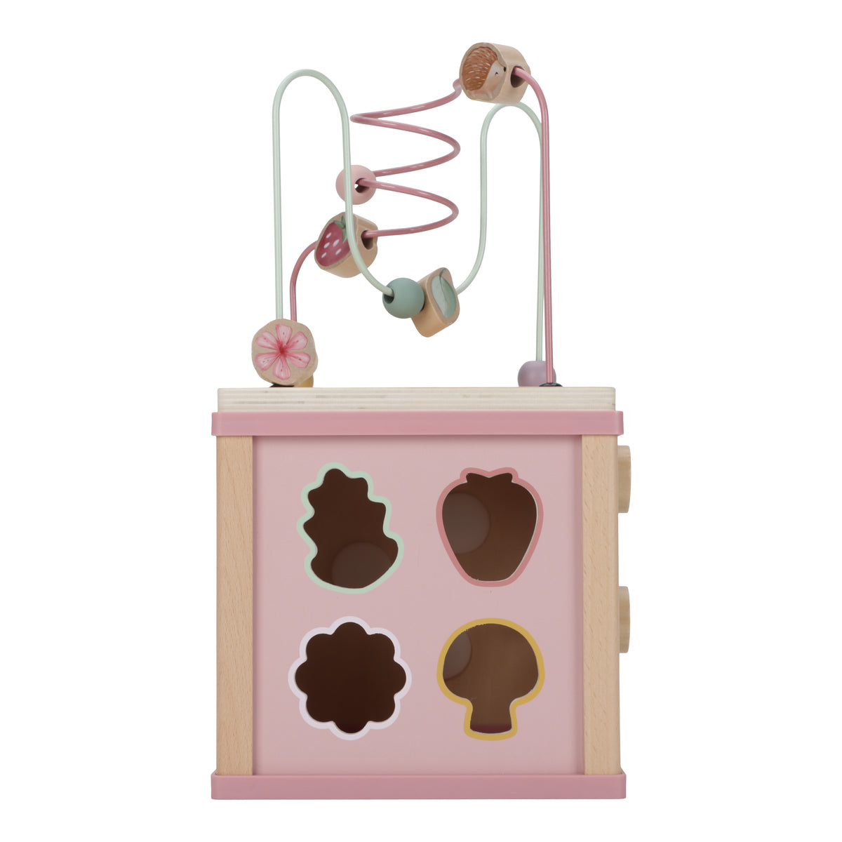 Little Dutch activiteitenspiraal Fairy Garden, houten activiteitenkubus met kralenspiraal