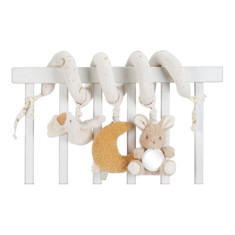 Little Dutch activiteitenspiraal Newborn Naturals, spiraal aan de spijlen met maan, gans en konijn