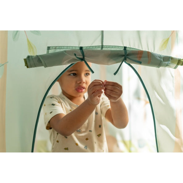 Little Dutch Forest Friends speeltent, mintgroene tent met bosdieren vooraanzicht