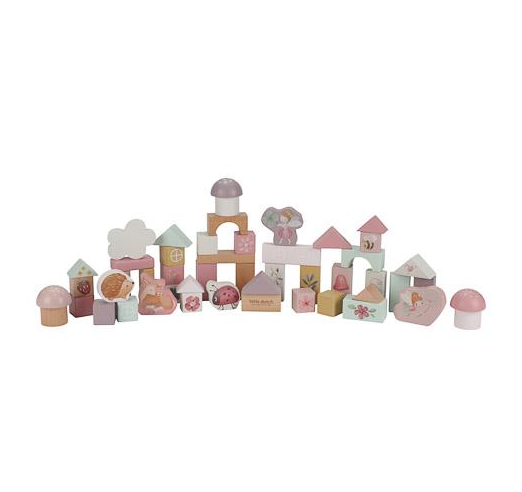 Little Dutch houten bouwblokken Fairy Garden, alle blokken naast elkaar