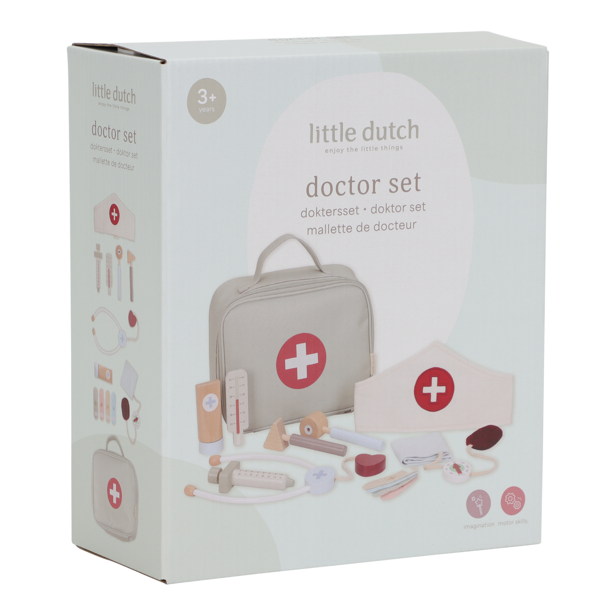 Little Dutch houten doktersset in koffertje met stethoscoop en instrumenten