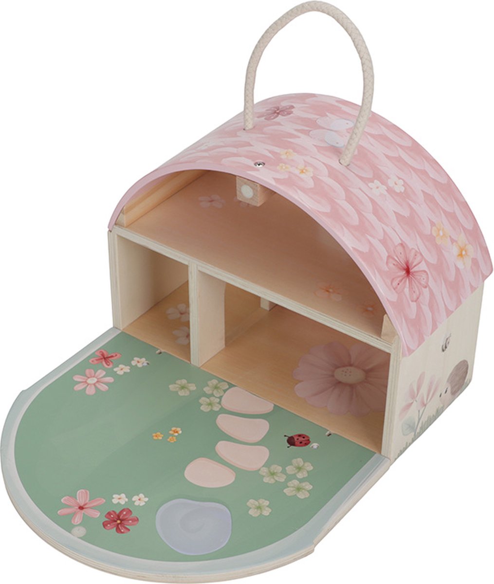 Little Dutch houten feeënhuisje Fairy Garden, leeg opengeklapt huisje