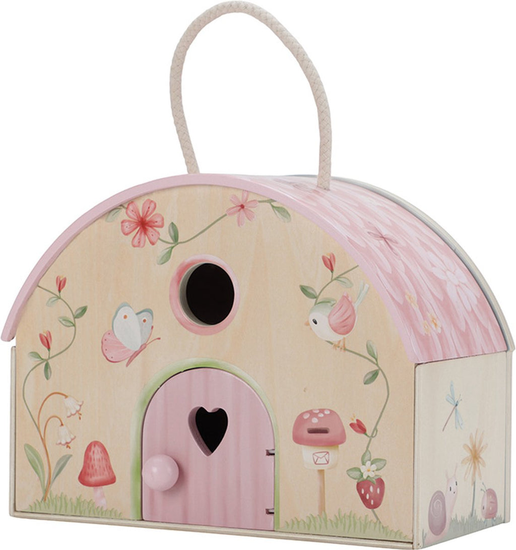 Little Dutch houten feeënhuisje Fairy Garden, vooraanzicht gesloten met ronde opening