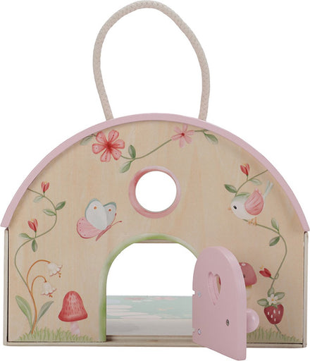 Little Dutch houten feeënhuisje Fairy Garden, gesloten koffer met ronde opening en hengsel