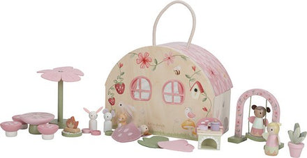 Little Dutch houten feeënhuisje Fairy Garden, gesloten huisje met accessoires errond