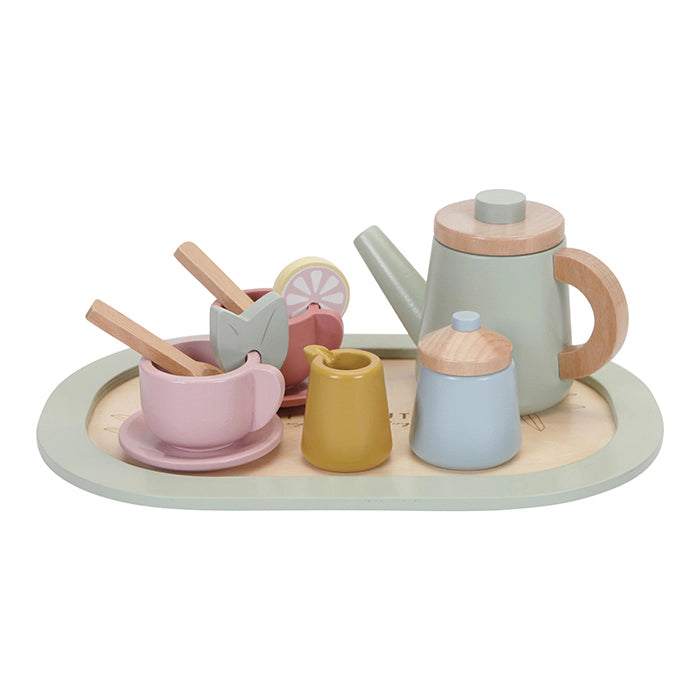 Little Dutch houten theeservies met theepot, kopjes en dienblad