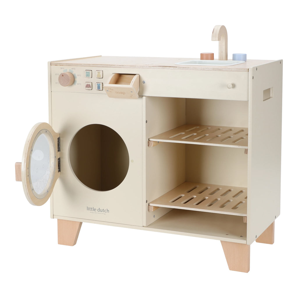 Little Dutch houten wasmachine met realistische drukknoppen