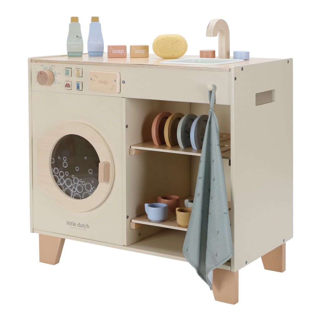 Little Dutch houten wasmachine met vakje voor zeepblokjes