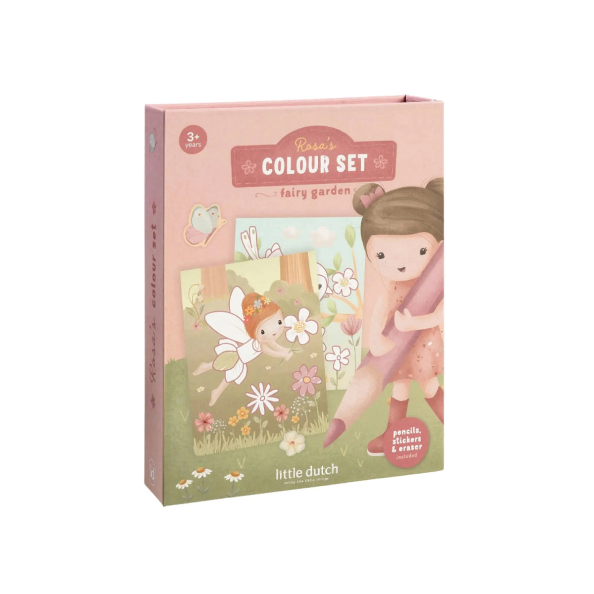 Verpakking van het Little Dutch kleurboek met magneetsluiting Rosa