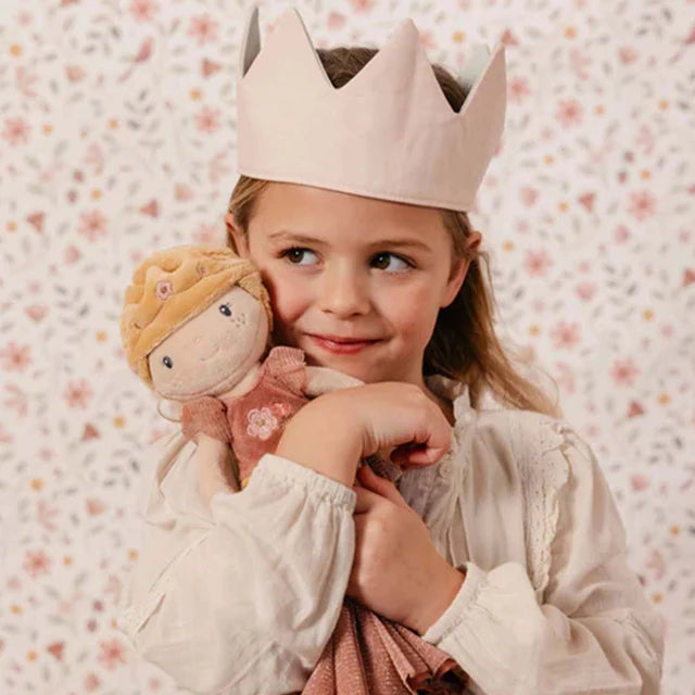 Little Dutch Knuffelpop Prinses Julia, prinsessenpop met blonde vlecht en roze jurk