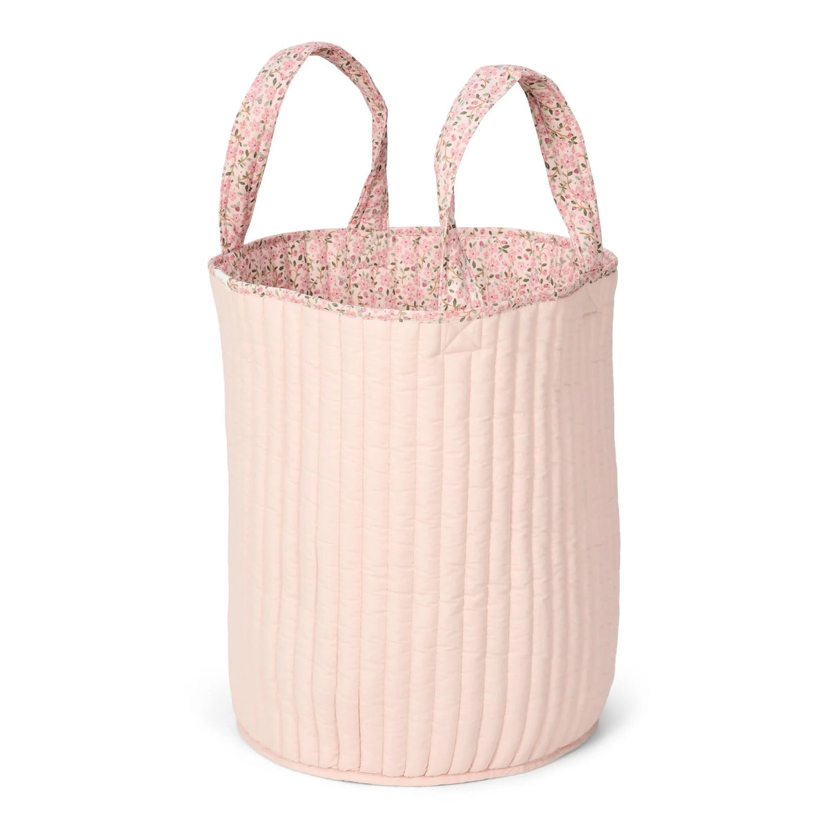 Little Dutch opbergmand Fairy Floral roze, gequilte mand met hengsels en bloemenprint