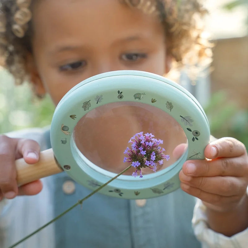 Little Dutch Vergrootglas Forest Friends, houten vergrootglas met koordje